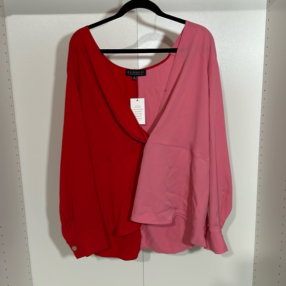 Eloquii Color Block Blouse - Picture 1 of 1